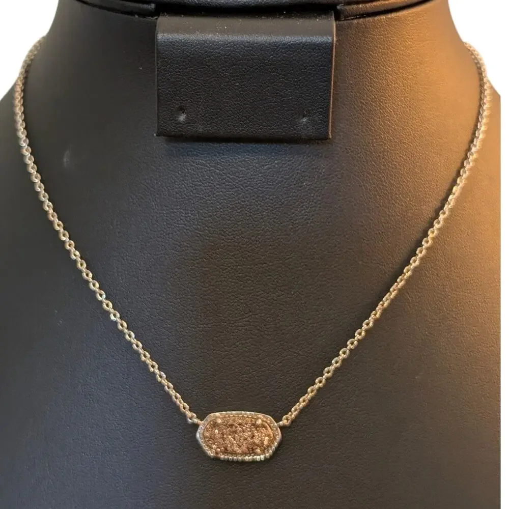 Kendra Scott Elisa Copper Druzy Rose Gold Tone 15